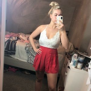 Lace backless romper